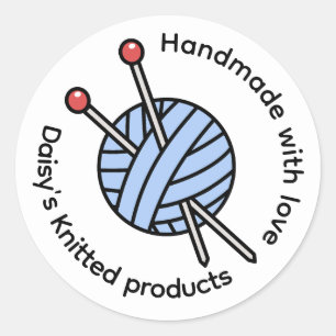 Handgebreide Gebreide Gepersonaliseerd Ronde Sticker