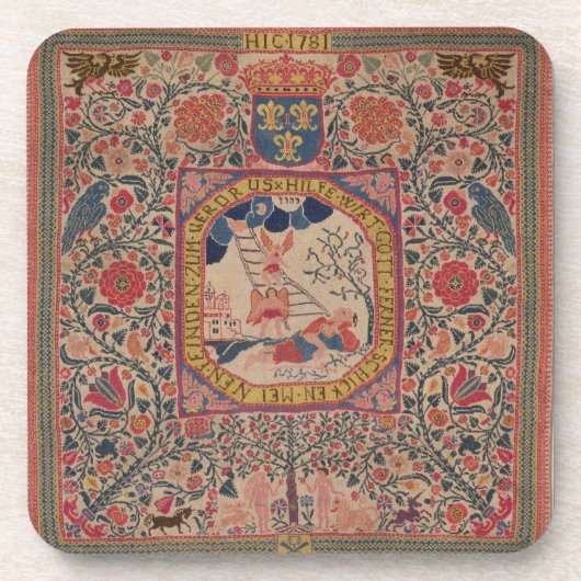 Handgebreide tapijt waarin de droom van Jacob, Elz Onderzetter (Voorkant)