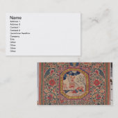 Handgebreide tapijt waarin de droom van Jacob, Elz Visitekaartje (Voorkant / Achterkant)