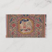 Handgebreide tapijt waarin de droom van Jacob, Elz Visitekaartje (Achterkant)