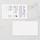 Handgebreide verzorging Kaart Wasvoorschriften Visitekaartje (Voorkant / Achterkant)