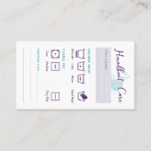 Handgebreide verzorging Kaart Wasvoorschriften Visitekaartje (Voorkant)