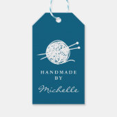 Handgebreide wol gebreide gepersonaliseerde cadeau cadeaulabel (Voorkant)