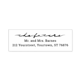 Handgedrukte "de toekomst" Mr & Mrs Return Adres Zelfinktende Stempel