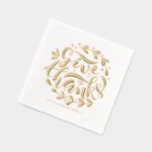 Handgedrukte Geef Bedankt Krans Thanksgiving Folie Servetten (Links)