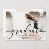 Handgedrukte klasse van 2017 Afstuderen Invitation Kaart (Voorkant / Achterkant)