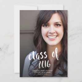 Handgedrukte klasse van foto Afstuderen Invitation Kaart