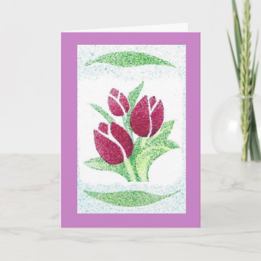 Handgedrukte tulpen Verjaardagskaart Kaart (Voorkant)