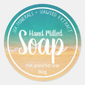  handgefreesd zeeplabel ronde sticker (Voorkant)