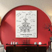 Handgeïllustreerde unieke gastenboek teken puzzel