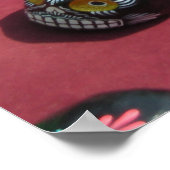 Handgekleurd kleurig Poster van de schedel (Hoek)