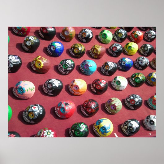 Handgekleurd kleurig Poster van de schedel (Voorkant)