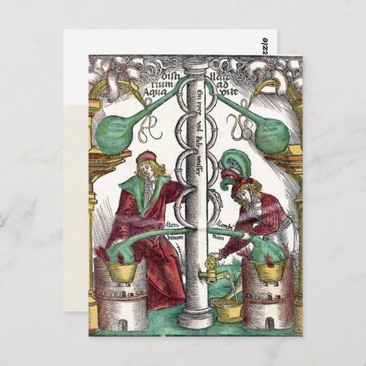 Handgekleurde Alchemy Tools Briefkaart (Voorkant / Achterkant)