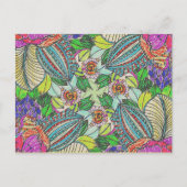 Handgekleurde Funky Cactus bloemen | Briefkaart (Voorkant)