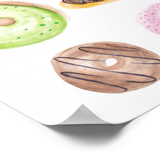 Handgekleurde, gemengde donuts, voorgekookt poster (Hoek)