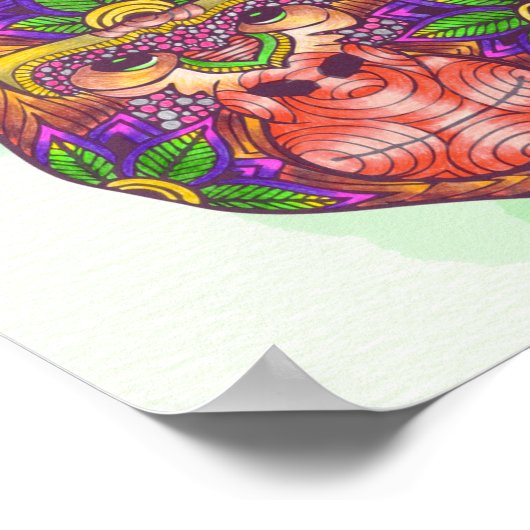 handgekleurde gorilla poster (Hoek)