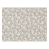 Handgekleurde witte Magnolia op beige Tafelkleed (Voorkant (Horizontaal))