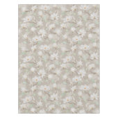 Handgekleurde witte Magnolia op beige Tafelkleed (Voorkant)