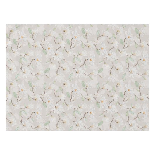 Handgekleurde witte Magnolia op Blush Tafelkleed (Voorkant (Horizontaal))