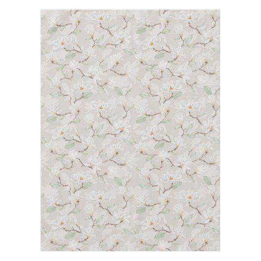 Handgekleurde witte Magnolia op Blush Tafelkleed (Voorkant)
