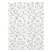 Handgekleurde witte Magnolia op wit Tafelkleed (Voorkant)