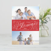 Handgeletterde zegeningen 2 foto vakantie Kaart (Staand voorkant)