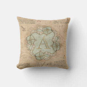 handgemaakt A Word Art Green Gold Kussen