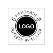 Handgemaakt aardewerk door gebogen tekst rubberstempel (Afrduk)