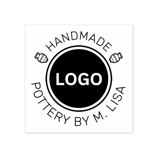 Handgemaakt aardewerk door gebogen tekst rubberstempel (Afrduk)