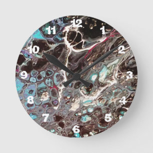 Handgemaakt abstract schilderij - Kook Art - Wall Ronde Klok