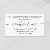 Handgemaakt acrylhars Kunstdecor Visitekaartje (Achterkant)