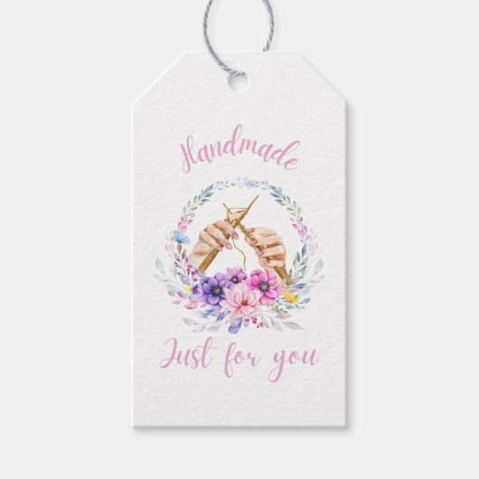 Handgemaakt, alleen voor jou - Liefde bloemige han Cadeaulabel (Voorkant)