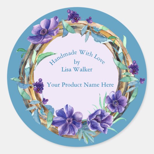 Handgemaakt artikellabel Robuust, taarkleurig, dro Ronde Sticker (Voorkant)