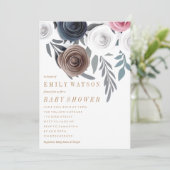 Handgemaakt Baby shower van  papierbloemen Kaart (Staand voorkant)