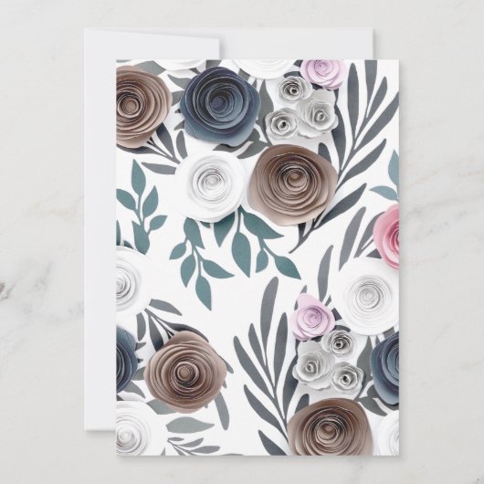 Handgemaakt Baby shower van  papierbloemen Kaart (Achterkant)