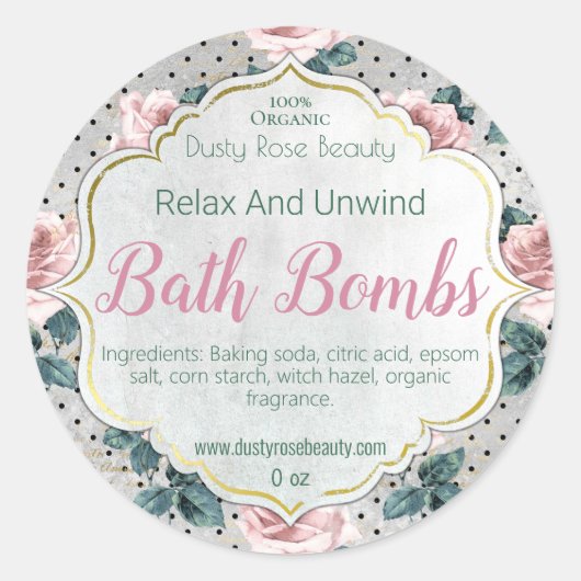  Handgemaakt  Bath Bomb Label (Voorkant)