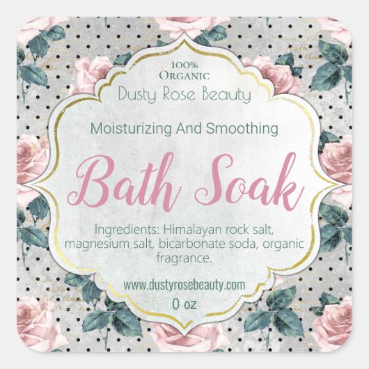 Handgemaakt  Bath Soak Label (Voorkant)