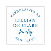 Handgemaakt, bedrijfsnaam, locatie aangepast  zelfinktende stempel (Design)