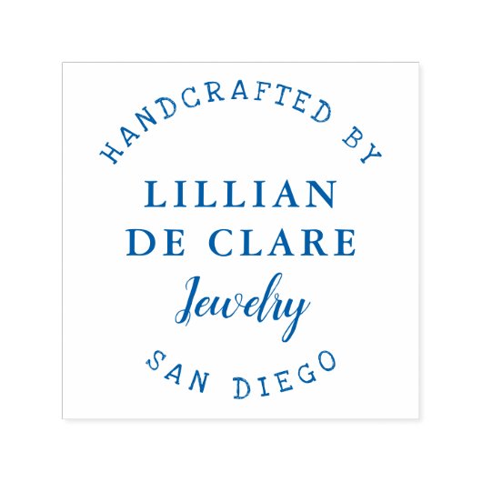 Handgemaakt, bedrijfsnaam, locatie aangepast  zelfinktende stempel (Design)