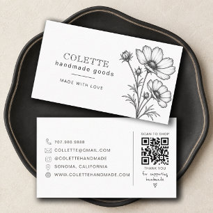 Handgemaakt Bloem Logo Visitekaartje