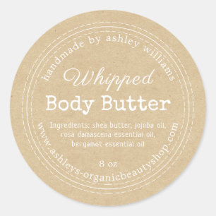 Handgemaakt Body Butter Kraft Organic Business Lab Ronde Sticker