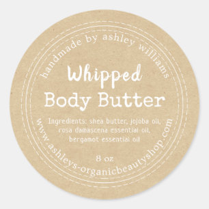 Handgemaakt Body Butter Kraft Organic Business Lab Ronde Sticker