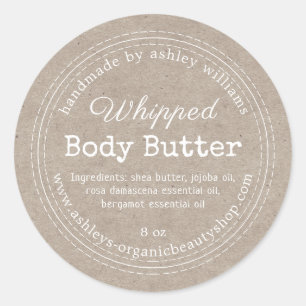 Handgemaakt Body Butter Kraft Organic Business Lab Ronde Sticker