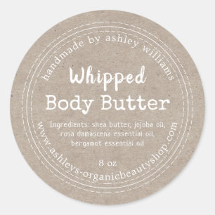 Handgemaakt Body Butter Kraft Organic Business Lab Ronde Sticker