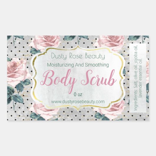 Handgemaakt Body Scrub Label (Voorkant)