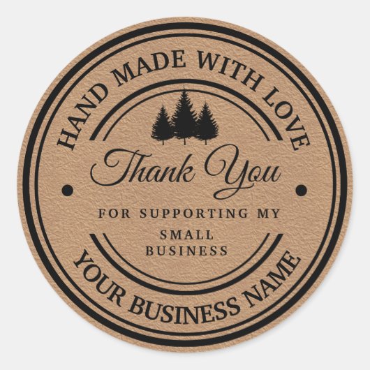 Handgemaakt bosvaartuig voor de winter | Dank u we Ronde Sticker (Voorkant)