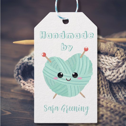 Handgemaakt breien label, verzorgingslabel, Gemaak Cadeaulabel