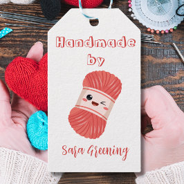 Handgemaakt breien label, verzorgingslabel, Gemaak Cadeaulabel