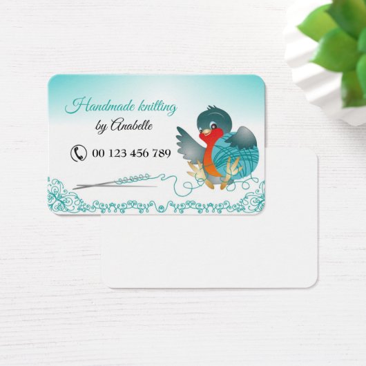 Handgemaakt breien visitekaartje (Bureau)