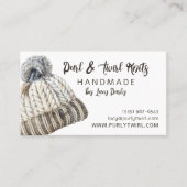 Handgemaakt Breien Winter Pet en trui Visitekaartje (Voorkant)